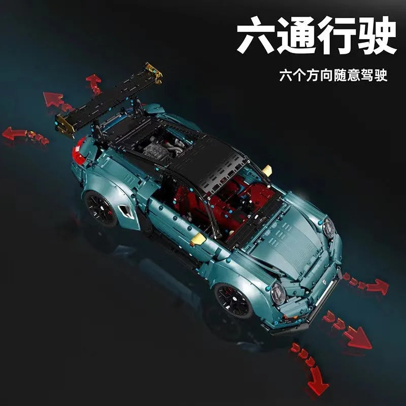 TiaGole MOC Building Block Set: RC Motorized Porsche 911 GT2 RS Sports Car, Model T5026BPF