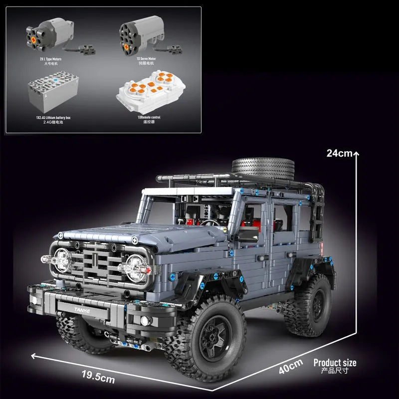TiaGole MOC Motorized Building Block Set: RC Off-Road AWD Tank 300 SUV Car T5015A, Model T5015APF
