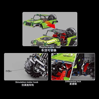 TiaGole MOC Motorized Building Block Set: RC Off-Road SUV JEEP Wrangler Trailcat T5010A, Model T5010APF