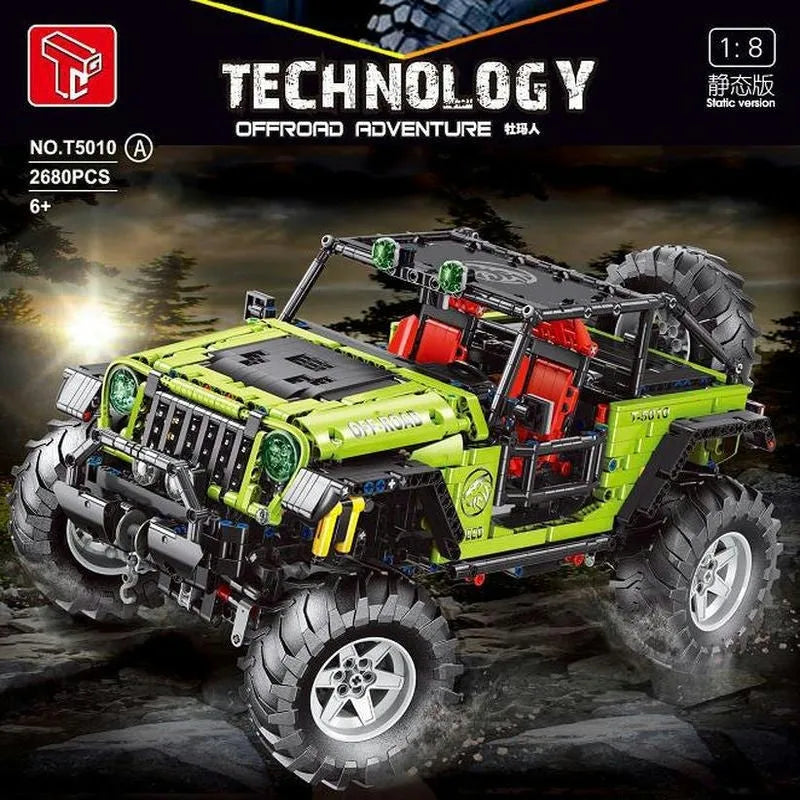 TiaGole MOC Motorized Building Block Set: RC Off-Road SUV JEEP Wrangler Trailcat T5010A, Model T5010APF