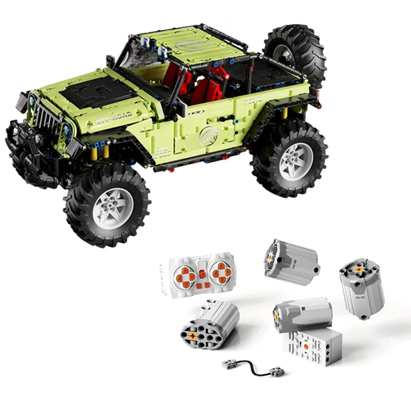 TiaGole MOC Motorized Building Block Set: RC Off-Road SUV JEEP Wrangler Trailcat T5010A, Model T5010APF