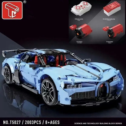 TiaGole MOC Motorized Building Block Set: RC Super Sports Racing Car T5027A, Model T5027APF