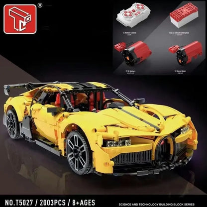 TiaGole MOC Motorized Building Block Set: RC Super Sports Racing Car T5027B, Model T5027BPF
