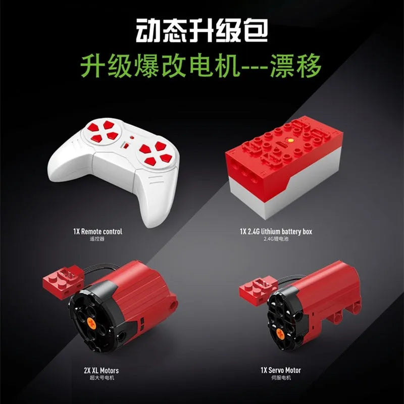 TiaGole MOC Motorized Building Block Set: RC Supercar Sports Racing Car T5028, Model T5028PF