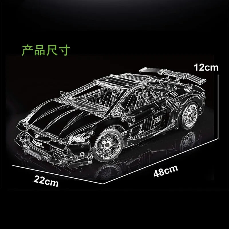 TiaGole MOC Motorized Building Block Set: RC Supercar Sports Racing Car T5028, Model T5028PF