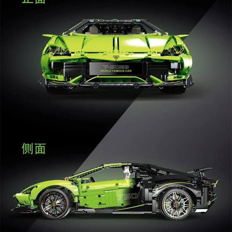 TiaGole MOC Motorized Building Block Set: RC Supercar Sports Racing Car T5028, Model T5028PF