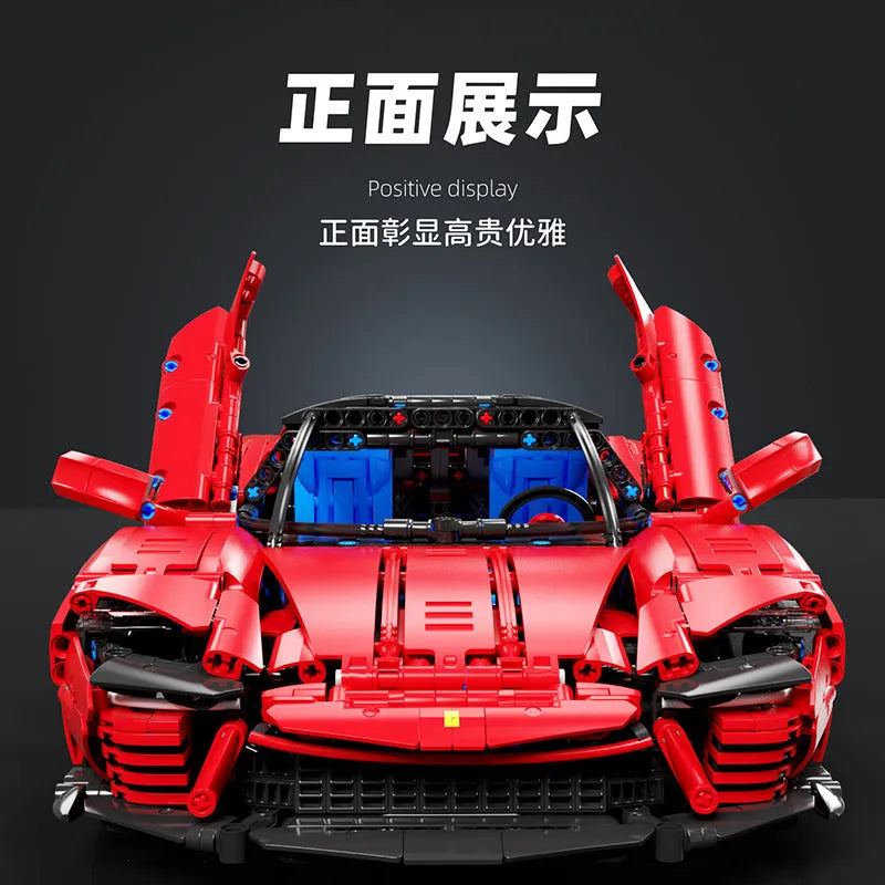TiaGole MOC Motorized Building Block Set: Super Ferrari SP3 Racing Sports Car T5032