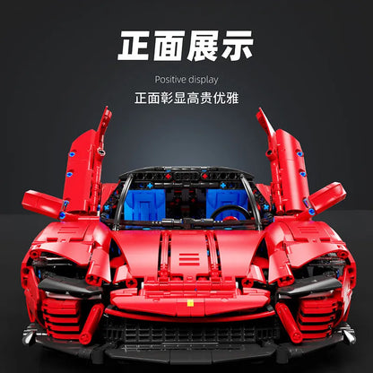 TiaGole MOC Motorized Building Block Set: Super Ferrari SP3 Racing Sports Car T5032