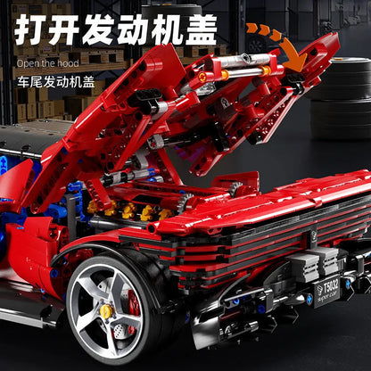 TiaGole MOC Motorized Building Block Set: Super Ferrari SP3 Racing Sports Car T5032