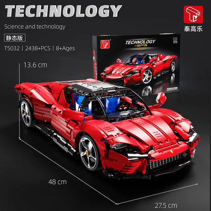 TiaGole MOC Motorized Building Block Set: Super Ferrari SP3 Racing Sports Car T5032