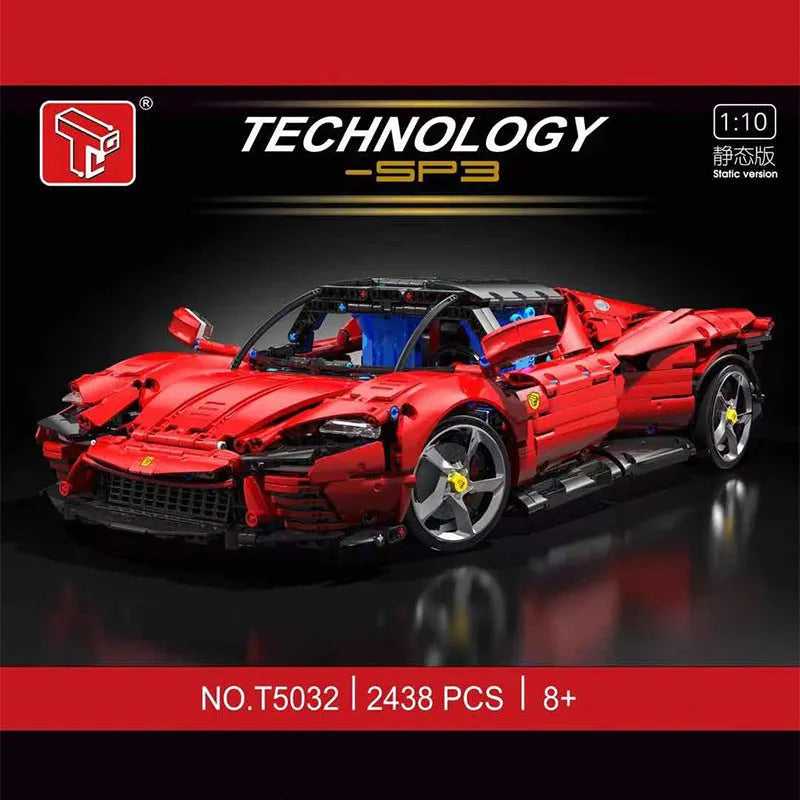 TiaGole MOC Motorized Building Block Set: Super Ferrari SP3 Racing Sports Car T5032