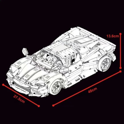 TiaGole MOC Motorized Building Block Set: Super Ferrari SP3 Racing Sports Car T5032