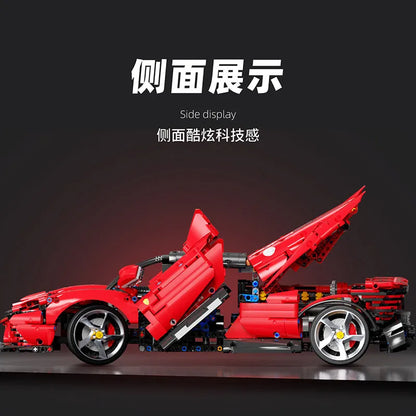 TiaGole MOC Motorized Building Block Set: Super Ferrari SP3 Racing Sports Car T5032
