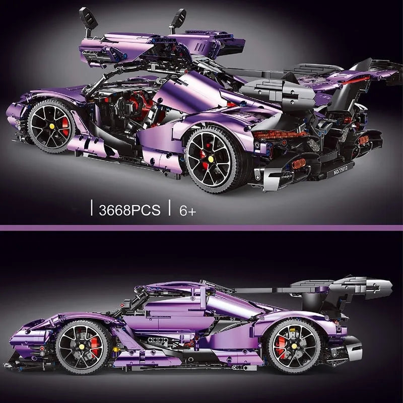 TiaGole MOC Motorized Building Block Set: Super Racing Car Gumpert Apollo IE T5012B