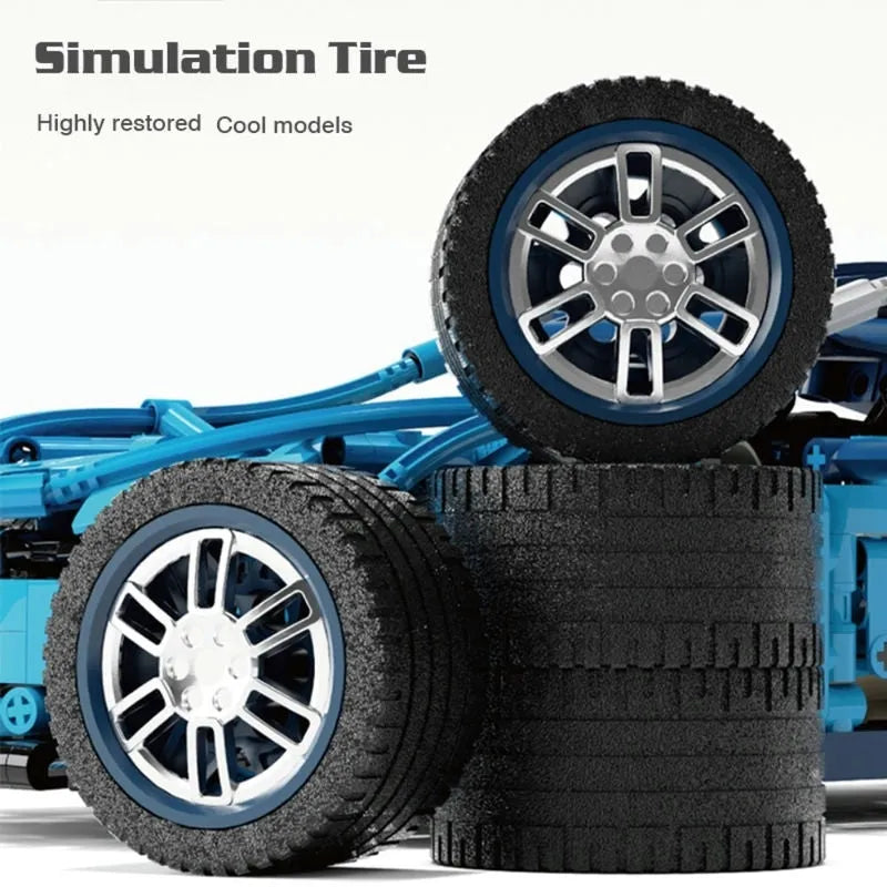 TiaGole MOC Motorized Building Block Set: T2006 Bugatti Chiron Super Racing Car