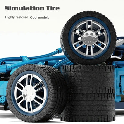 TiaGole MOC Motorized Building Block Set: T2006 Bugatti Chiron Super Racing Car