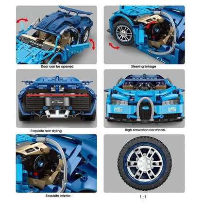 TiaGole MOC Motorized Building Block Set: T2006 Bugatti Chiron Super Racing Car