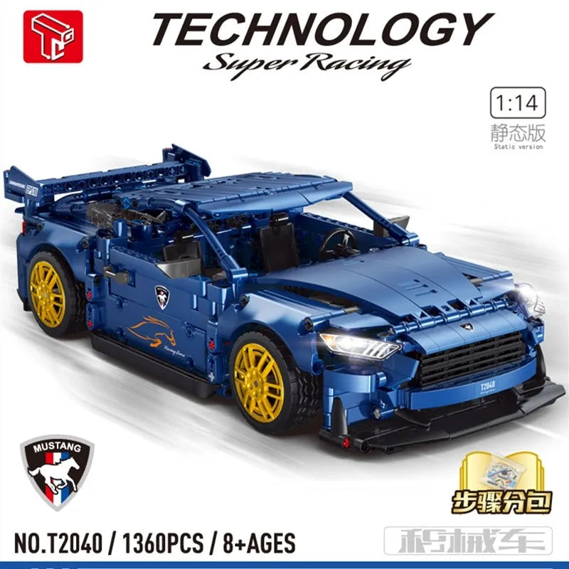 TiaGole MOC Motorized Building Block Set: T2040 Super Racing Sports Car