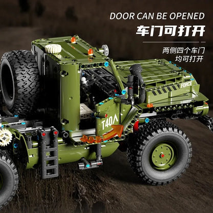 TiaGole MOC Motorized Building Block Set: T4011 Tech Rocket Launcher Katyusha Car