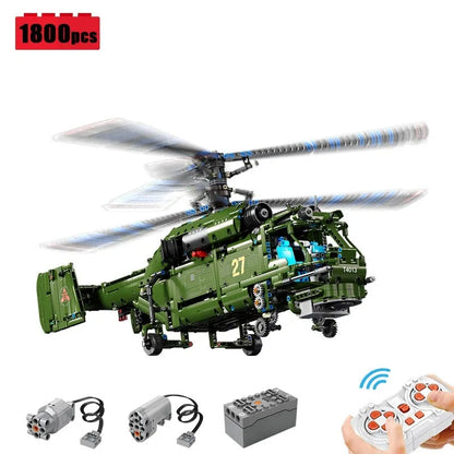 TiaGole MOC Motorized Building Block Set: T4013 RC Military Ka27 Helicopter, Model T4013PF
