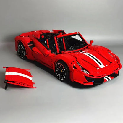 TiaGole MOC Motorized Building Block Set: T5005 Ferrari 488 Super Racing Sports Car
