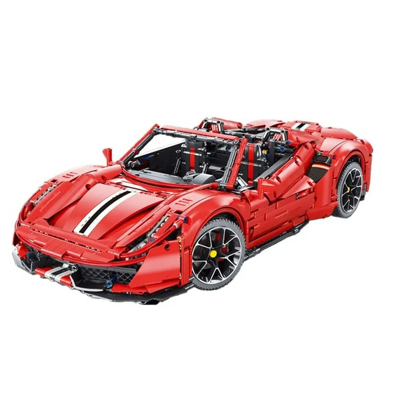 TiaGole MOC Motorized Building Block Set: T5005 Ferrari 488 Super Racing Sports Car