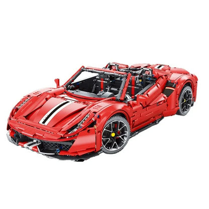 TiaGole MOC Motorized Building Block Set: T5005 Ferrari 488 Super Racing Sports Car