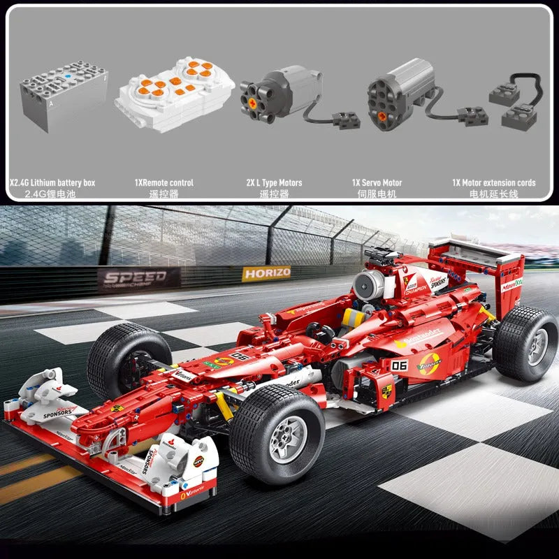 TiaGole MOC Motorized Building Block Set: T5006 RC F1 Formula Racing Sports Car, Model T5006PF