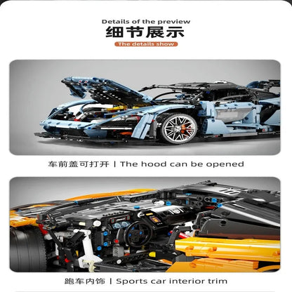 TiaGole MOC Motorized Building Block Set: T5013A Hypercar McLaren Senna Racing Car