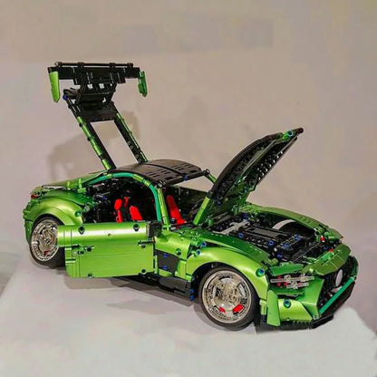 TiaGole MOC Motorized Building Block Set: T5019 RC Electroplated AMG GT Sport Racing Car, Model T5019PF