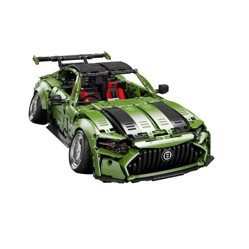 TiaGole MOC Motorized Building Block Set: T5019 RC Electroplated AMG GT Sport Racing Car, Model T5019PF