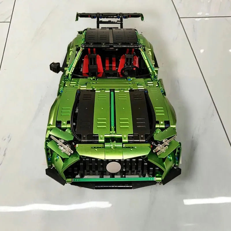 TiaGole MOC Motorized Building Block Set: T5019 RC Electroplated AMG GT Sport Racing Car, Model T5019PF