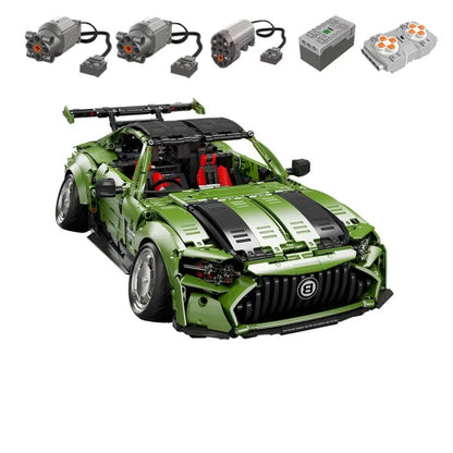 TiaGole MOC Motorized Building Block Set: T5019 RC Electroplated AMG GT Sport Racing Car, Model T5019PF