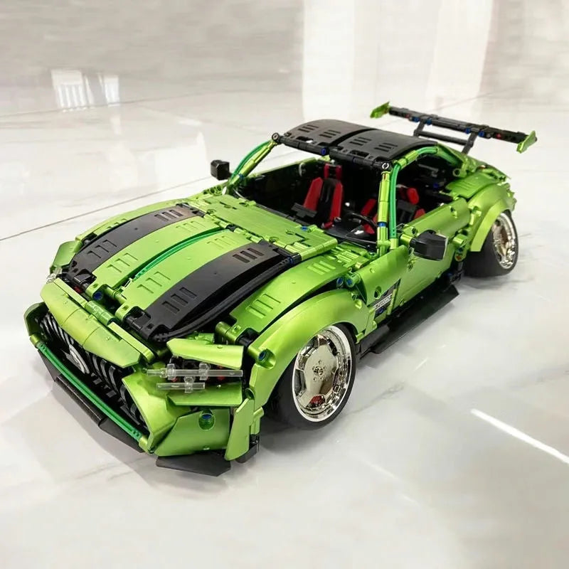TiaGole MOC Motorized Building Block Set: T5019 RC Electroplated AMG GT Sport Racing Car, Model T5019PF