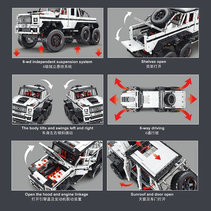 TiaGole MOC Motorized Building Block Set: T5020B Tech LAND CRUISER Off-Road Truck