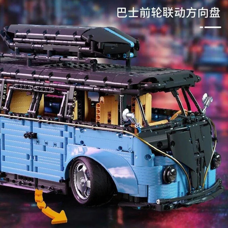 TiaGole MOC Building Block Set: T5022A Tech Motorized RC Camper Bus Van, Model T5022APF
