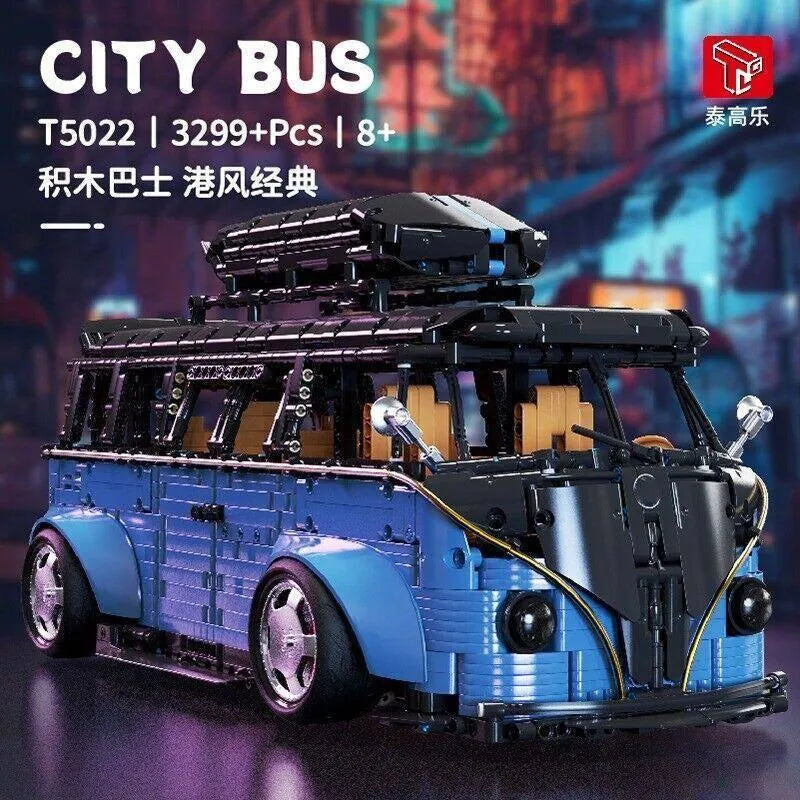 TiaGole MOC Building Block Set: T5022A Tech Motorized RC Camper Bus Van, Model T5022APF
