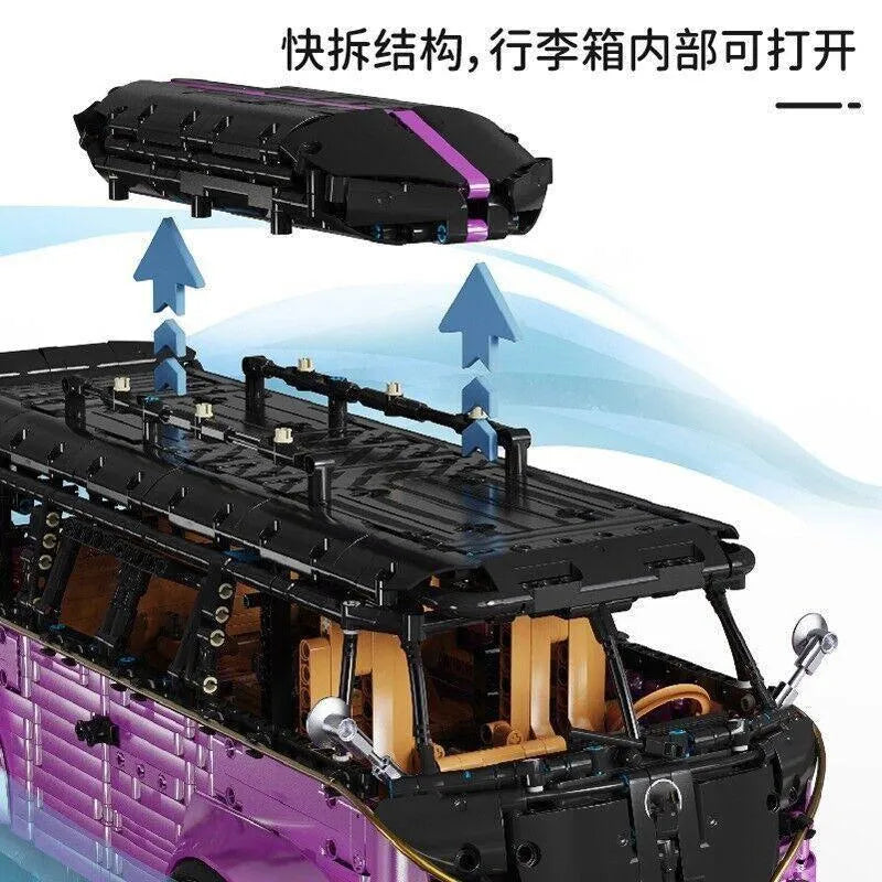 TiaGole MOC Building Block Set: T5022A Tech Motorized RC Camper Bus Van, Model T5022APF