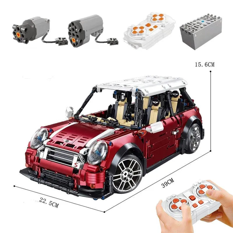 TiaGole MOC Building Block Set: T5025B Motorized RC MINI Cooper S Sports Car, Model T5025BPF