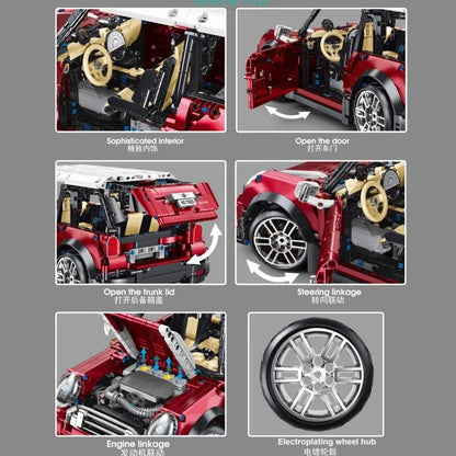 TiaGole MOC Building Block Set: T5025B Motorized RC MINI Cooper S Sports Car, Model T5025BPF