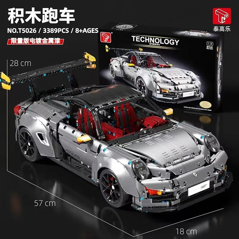 TiaGole MOC Motorized Building Block Set: T5026A Tech Porsche 911 GT2 RS Supercar