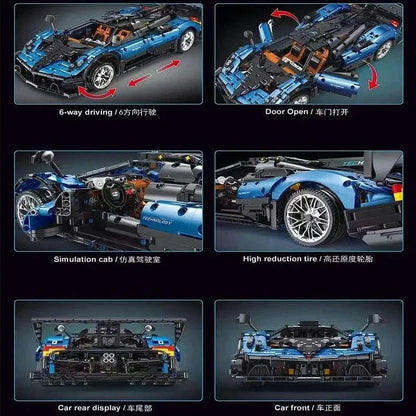 TiaGole MOC Motorized Building Block Set: T5038 Pagani Zonda R Sports Car Supercar