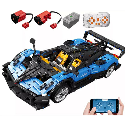 TiaGole MOC Motorized Building Block Set: T5038 RC APP Sports Car Pagani Zonda R, Model T5038PF