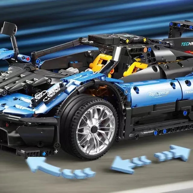 TiaGole MOC Motorized Building Block Set: T5038 RC APP Sports Car Pagani Zonda R, Model T5038PF