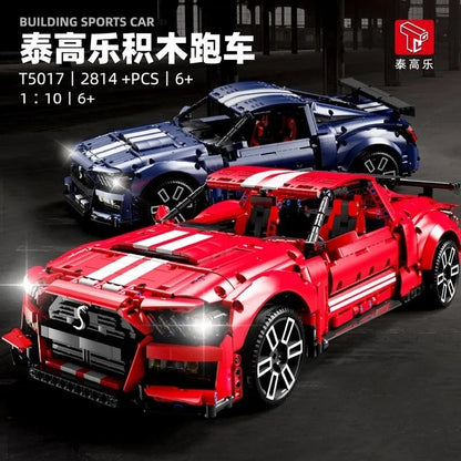 TiaGole MOC Motorized Building Block Set: Classic Shelby GT500 Racing Car T5017B