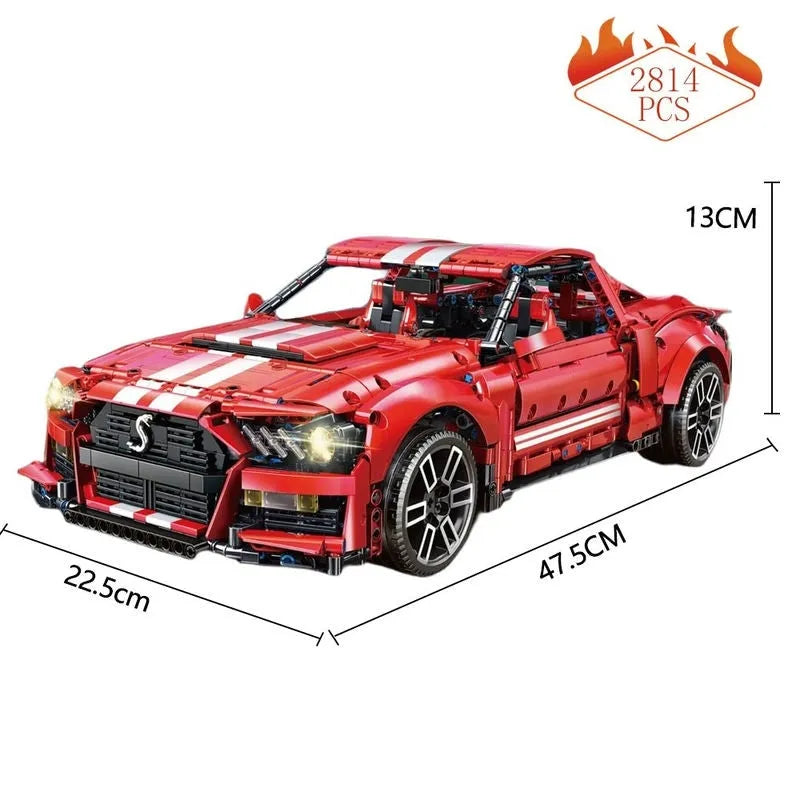 TiaGole MOC Motorized Building Block Set: Classic Shelby GT500 Racing Car T5017B