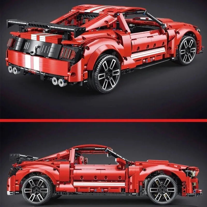 TiaGole MOC Motorized Building Block Set: Classic Shelby GT500 Racing Car T5017B