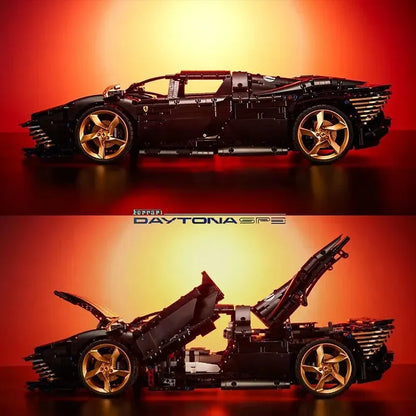 TiaGole MOC Motorized Building Block Set: Ferrari Daytona SP3 Supercar 006-2
