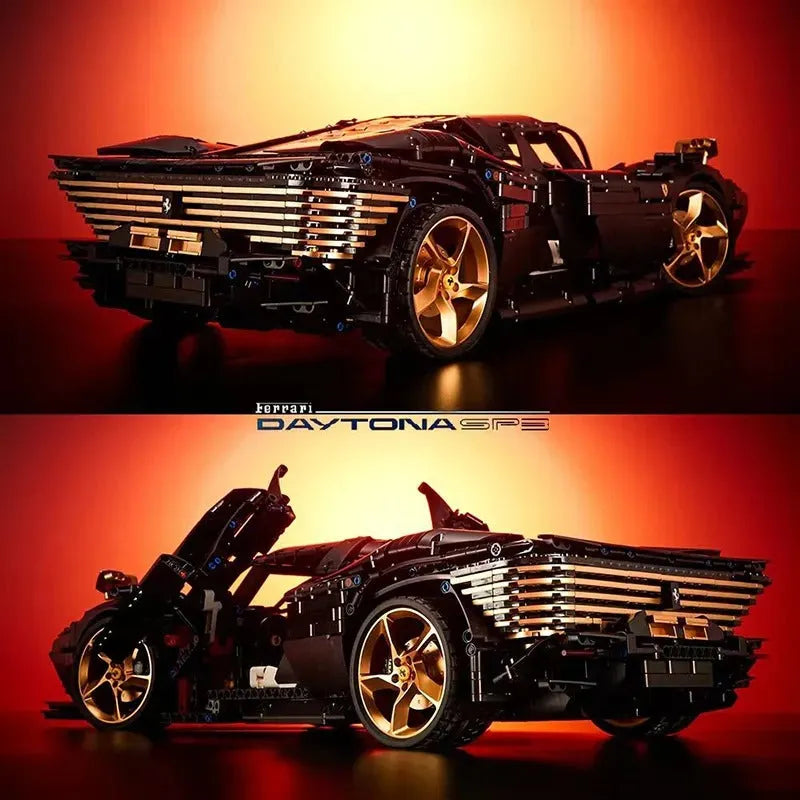 TiaGole MOC Motorized Building Block Set: Ferrari Daytona SP3 Supercar 006-2