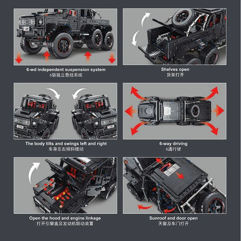 TiaGole MOC Motorized Building Block Set: RC Off-Road LAND CRUISER Car T5020A, Model T5020APF